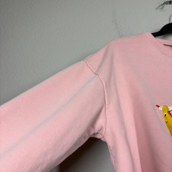 Kina Tam XS Sweater Pink Organic Cotton Crew Neck Long Sleeves Skrt Scooter - Picture 6 of 10